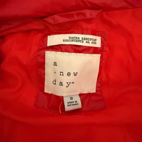 Target: A New Day Shiny Red Puffer Jacket - Picture 3 of 3